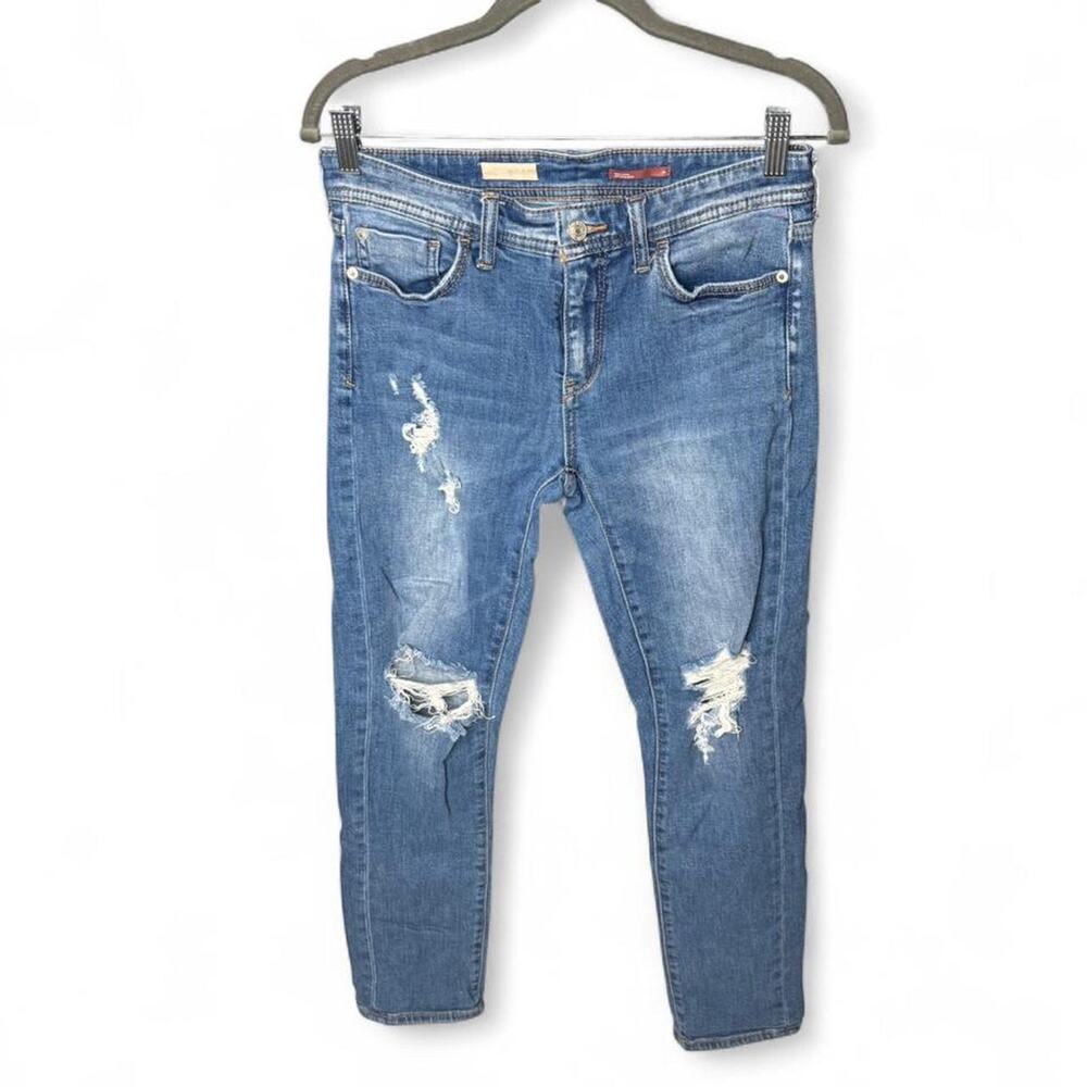 Pilcro Slim Boyfriend Crop Jeans Size 26 Distressed Anthropologie